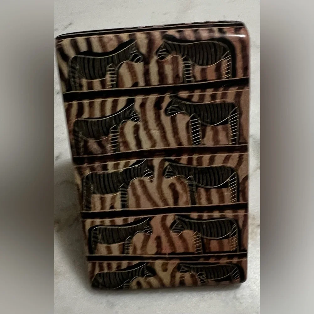 Pier 1 Hand Carved, Hand Painted Soapstone Zebra Bookend Pair